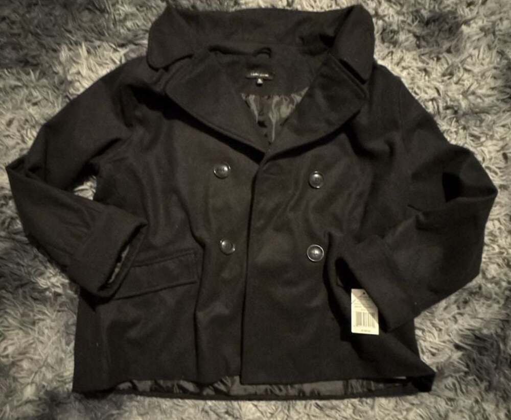Larry Levine Double Breasted Pea Coat, Size XL